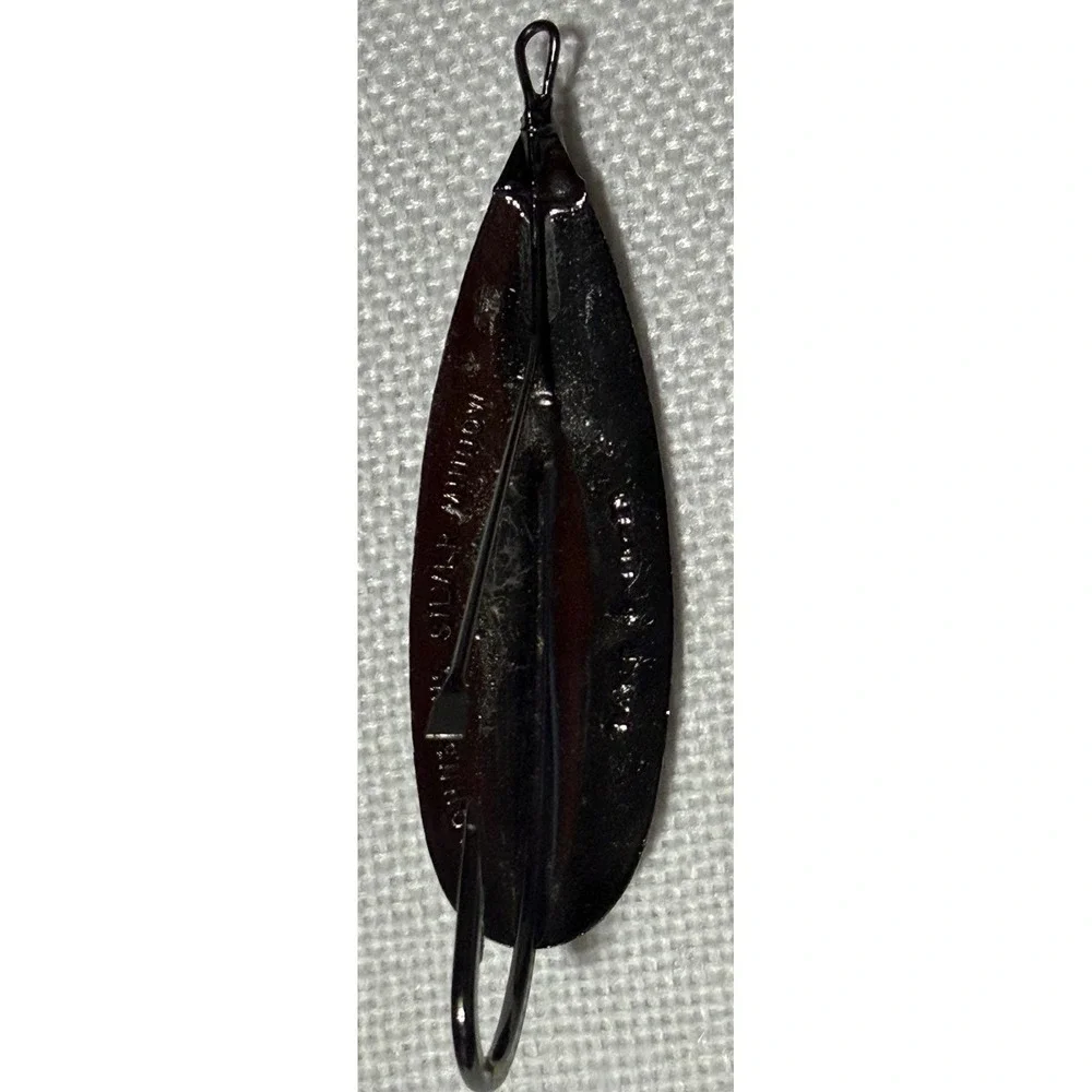 VTG Johnson's Silver Minnow Spoon Fishing Lure Black Nickel Weedless with Box
